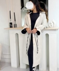 Snowy trench coat