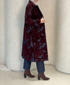 Alternative view of Maroon jeans coat