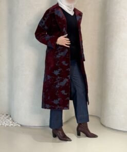 Maroon jeans coat